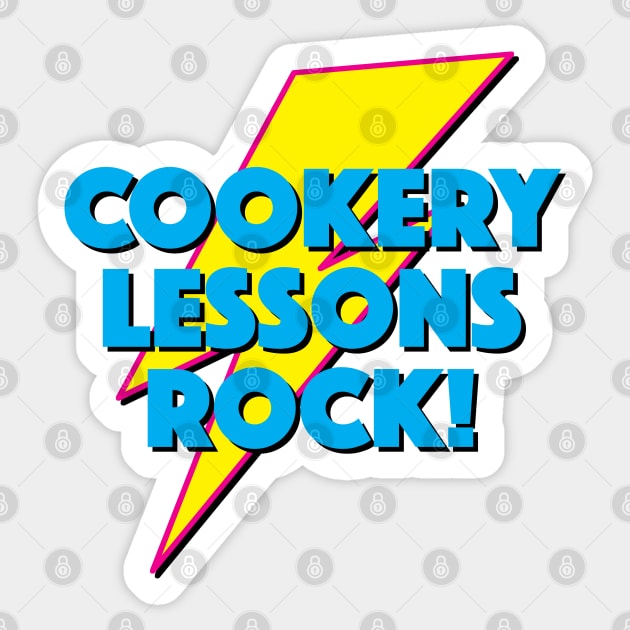 COOKERY LESSONS ROCK! LIGHTNING LOGO SLOGAN FOR TEACHERS, LECTURERS ETC. Sticker by CliffordHayes